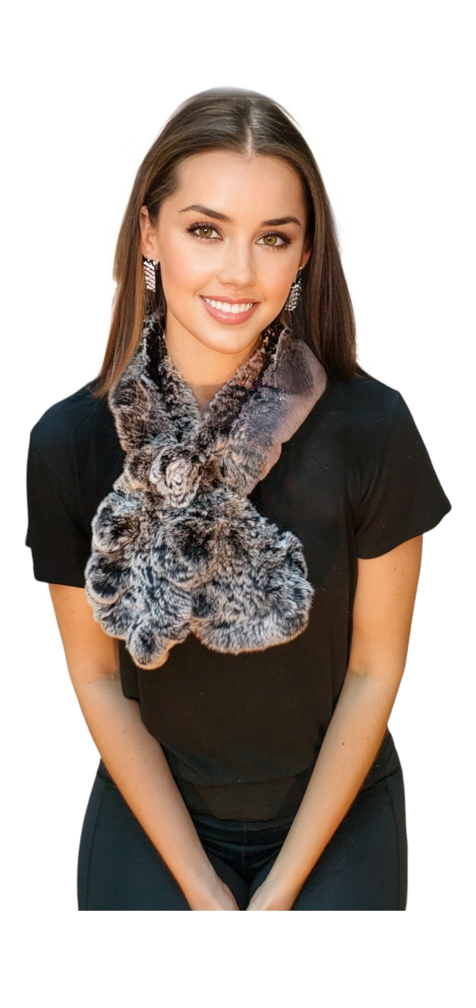 Scarf Style 002R Black Chinchilla