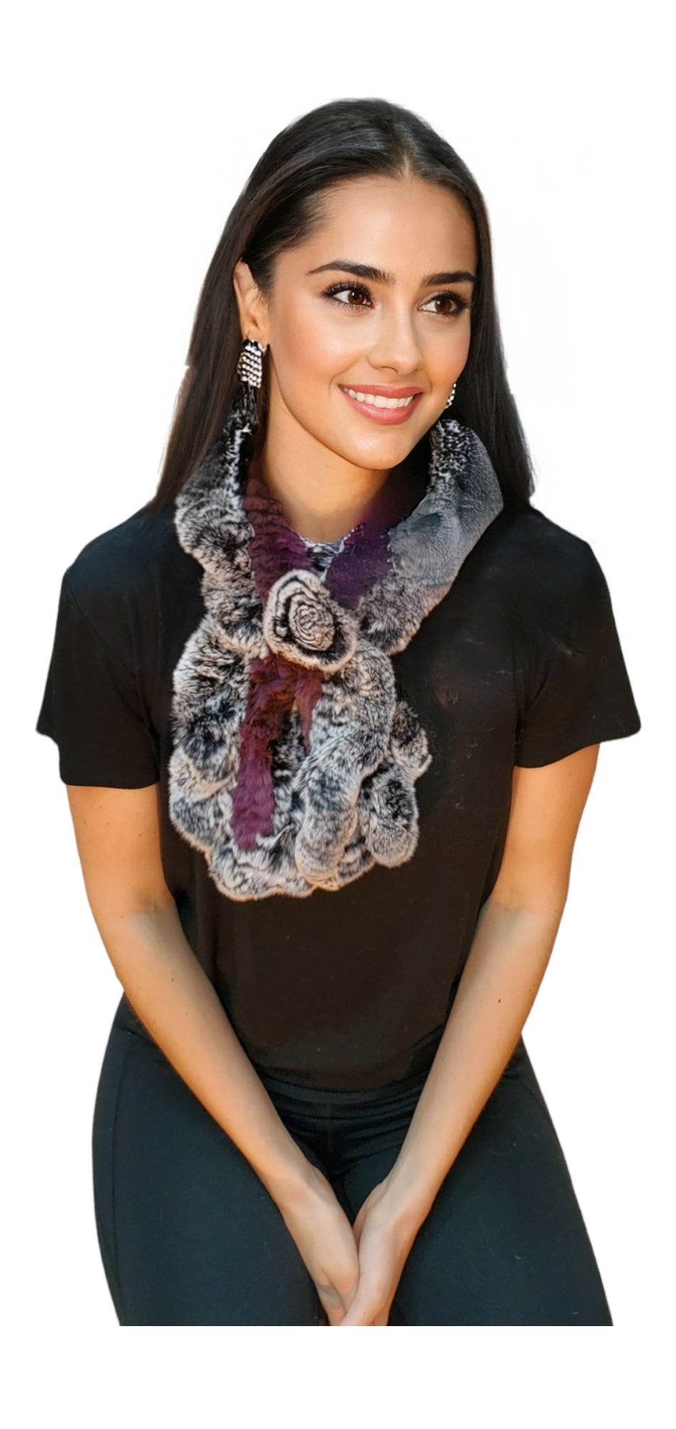 Scarf Style 002R Purple Chinchilla
