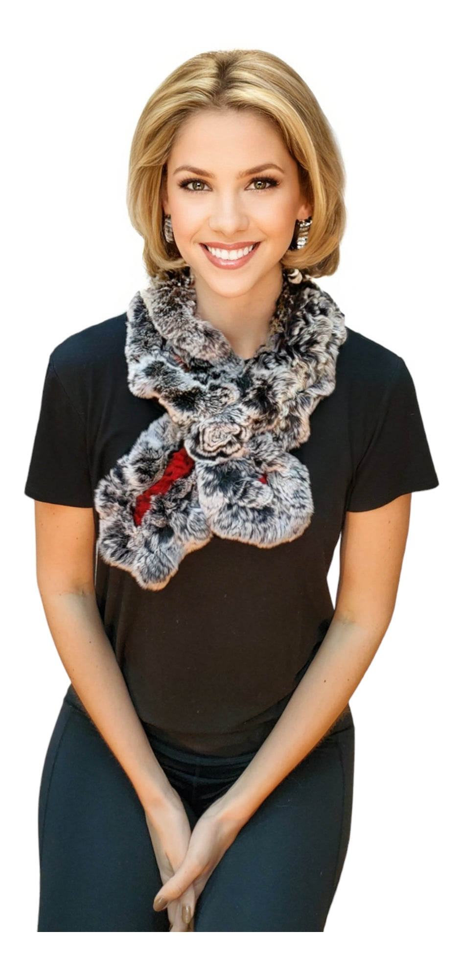 Scarf Style 002R Red Chinchilla