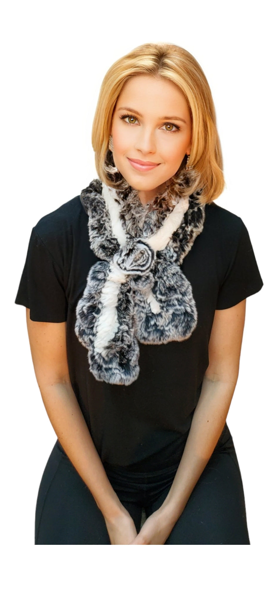 Scarf Style 002R White Chinchilla