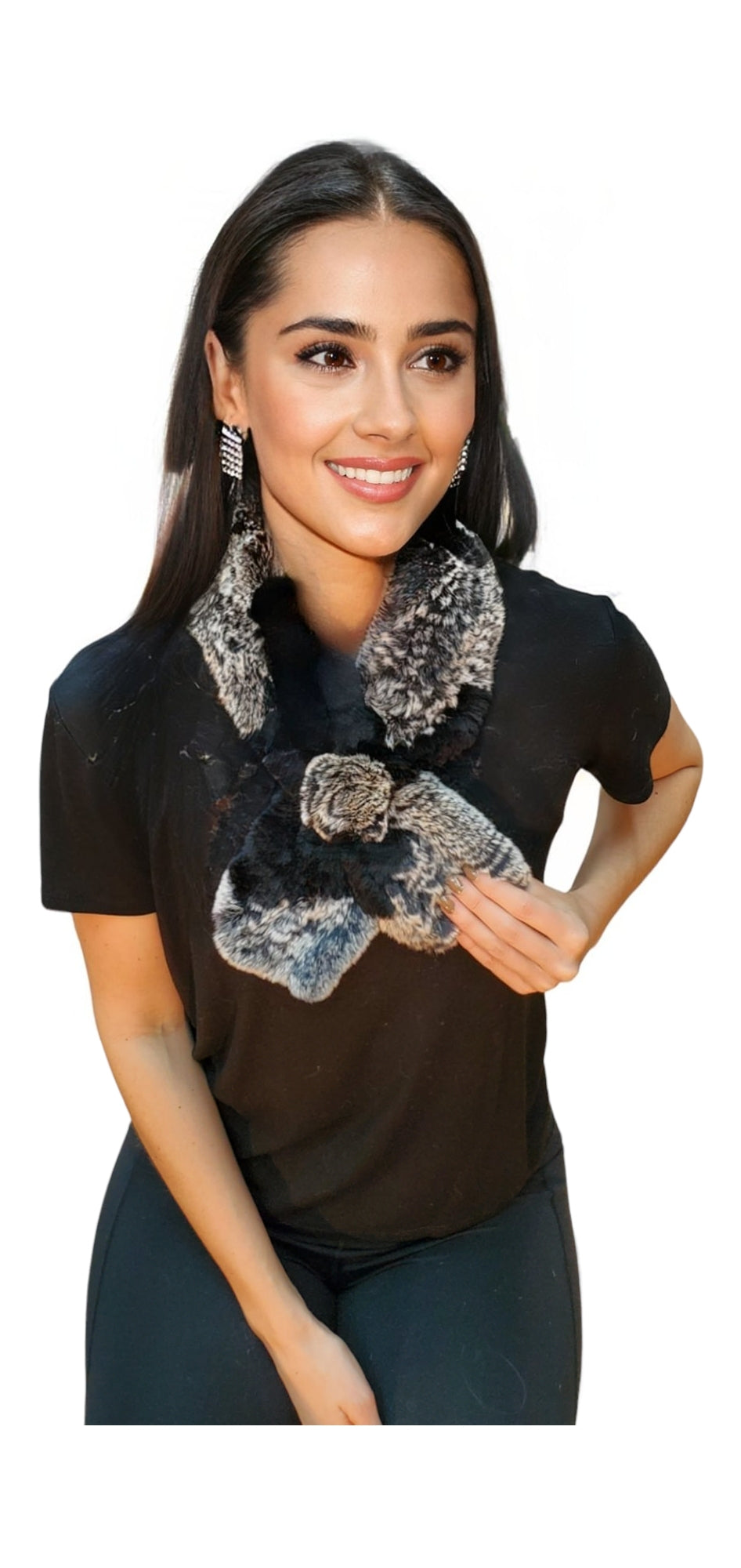 Scarf Style 005R Black Chinchilla