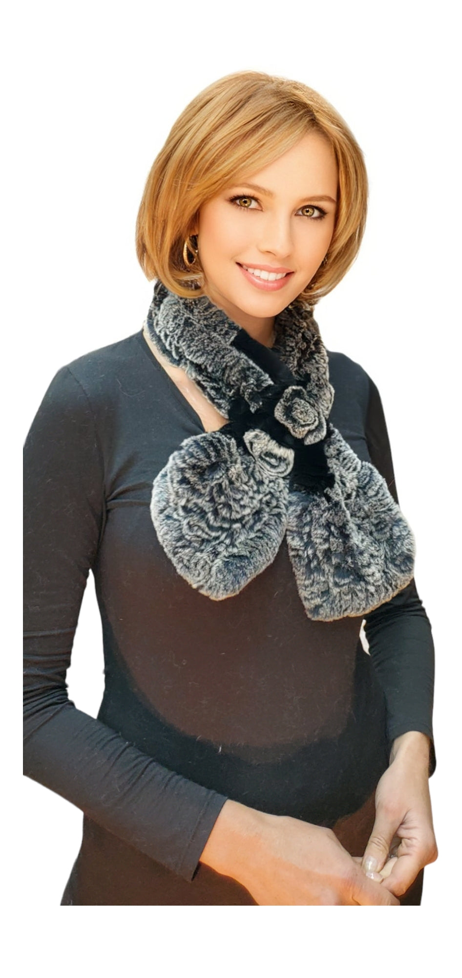 Scarf Style 007R Black Chinchilla