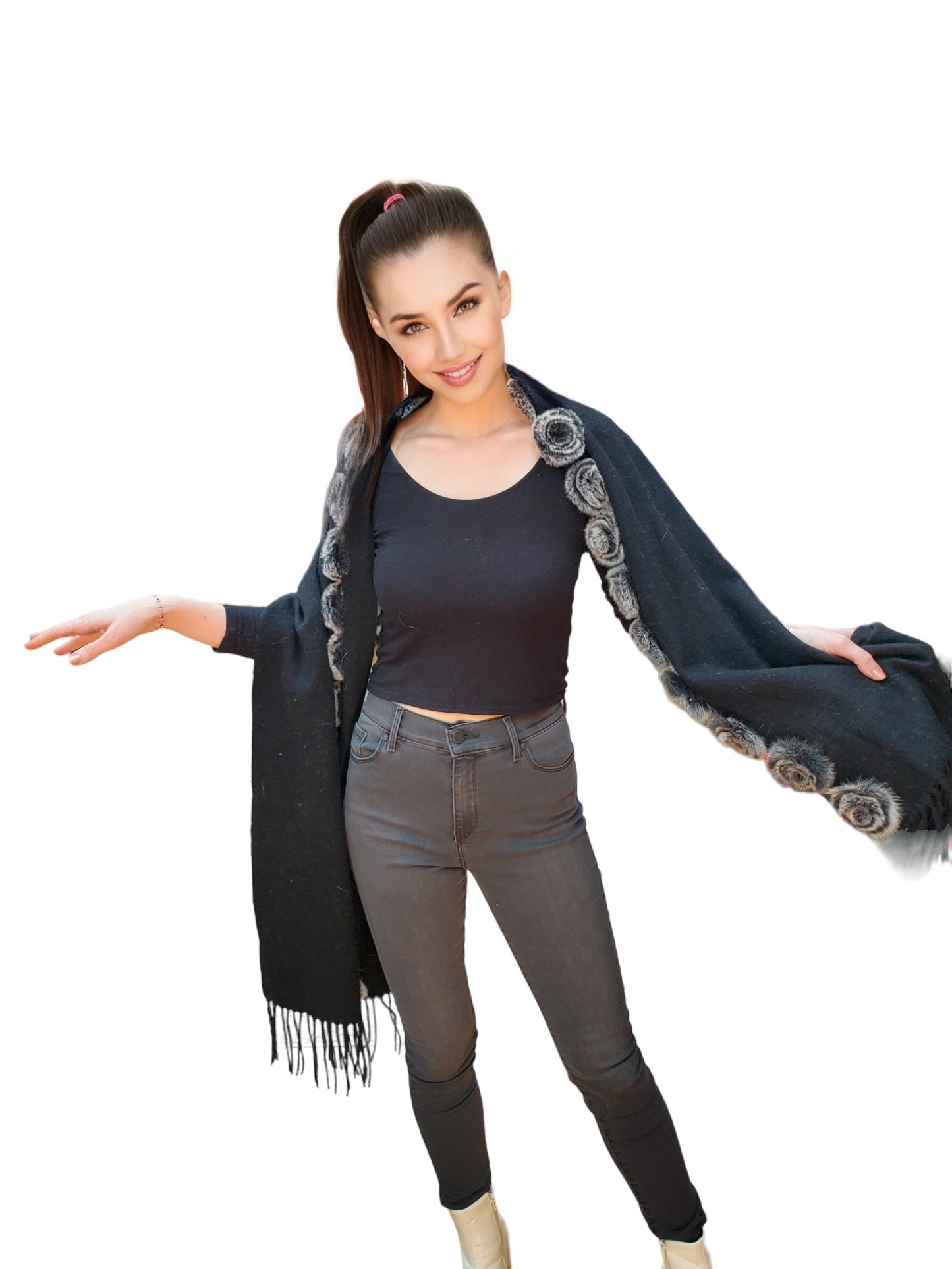 Shawl Style 1149 Black Chinchilla