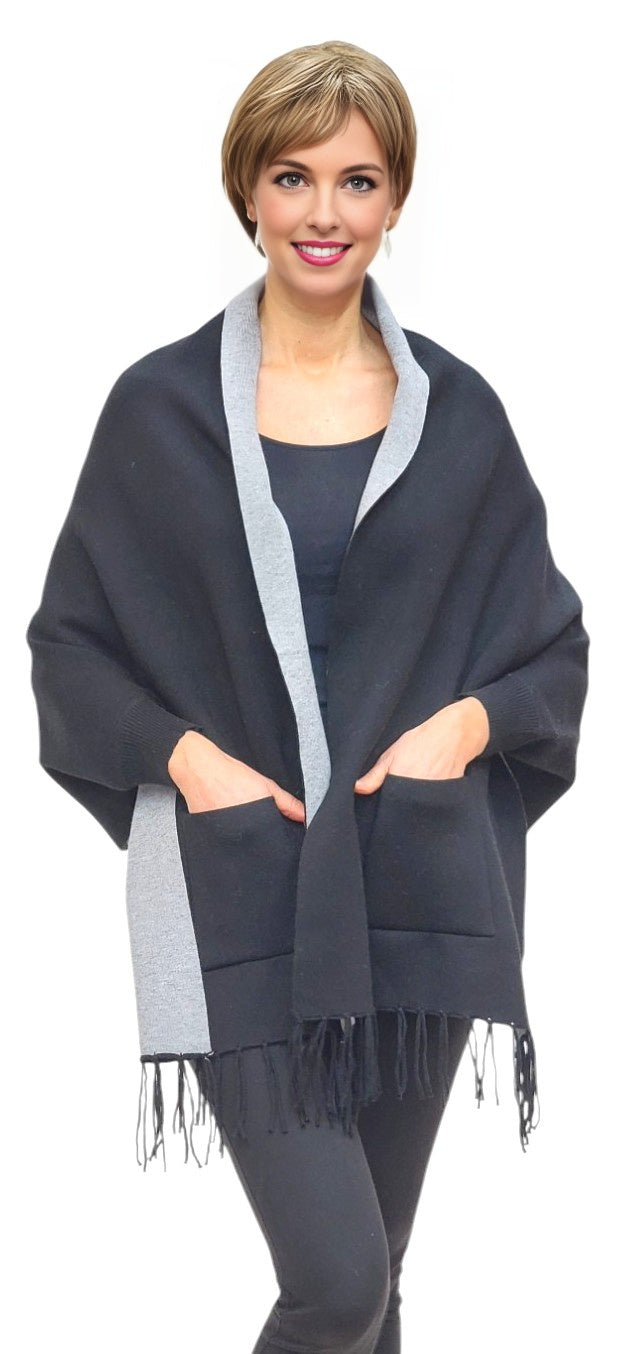 Shawl Style 11PT Black Gray