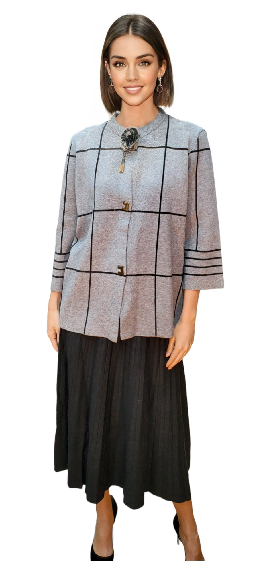 Sweater Style 1917R Gray Black