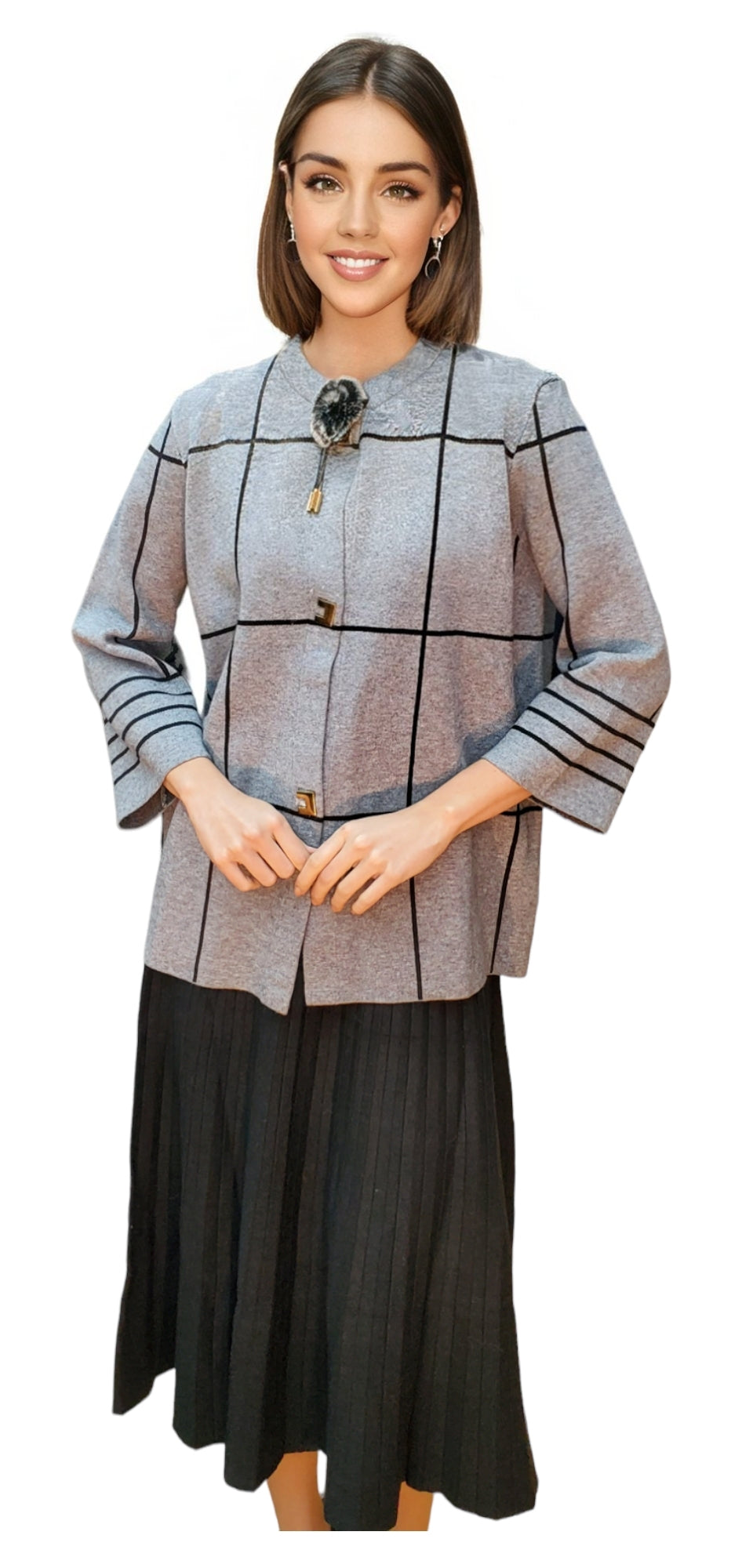 Sweater Style 1917R Gray Black