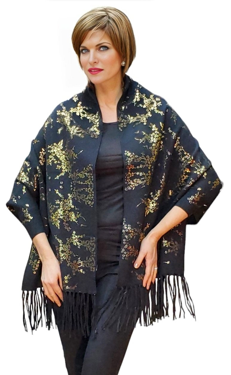 Shawl Style 2022-008 Black Gold