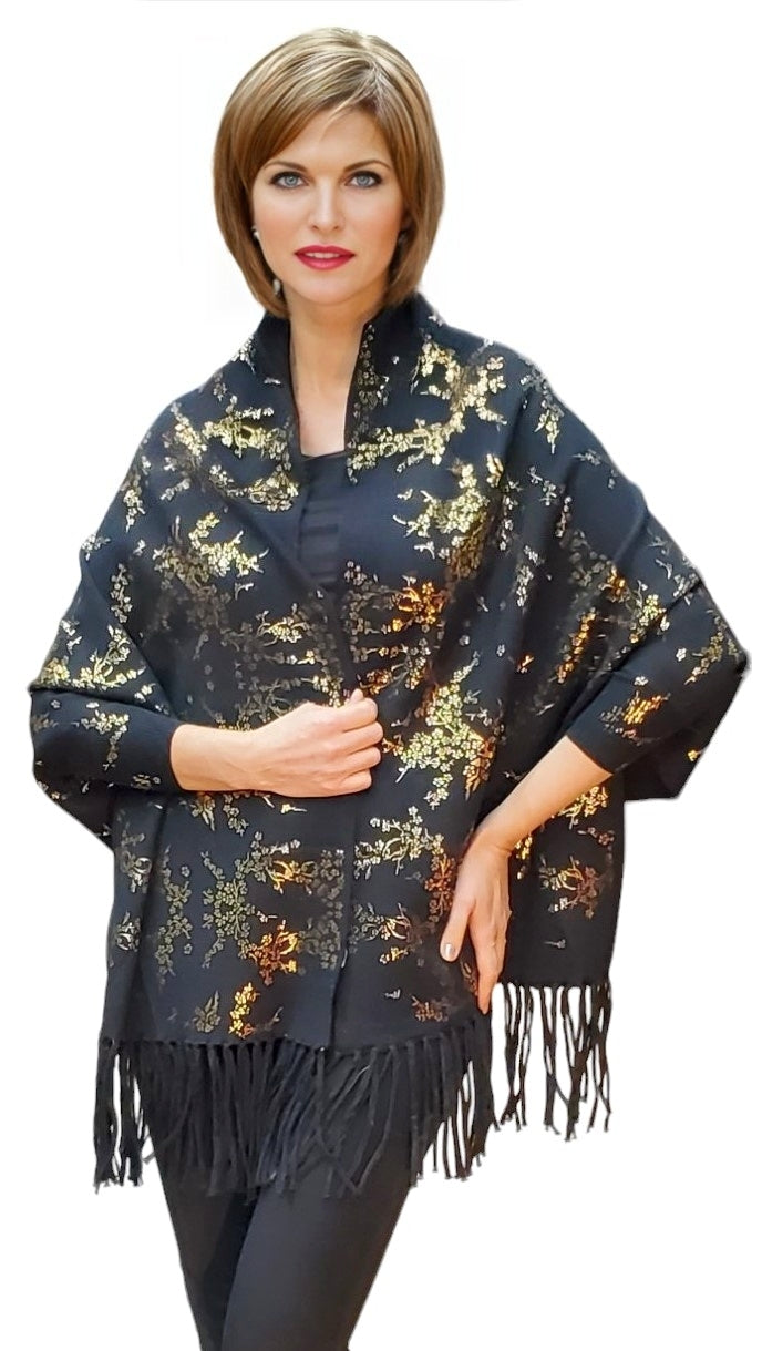 Shawl Style 2022-008 Black Gold