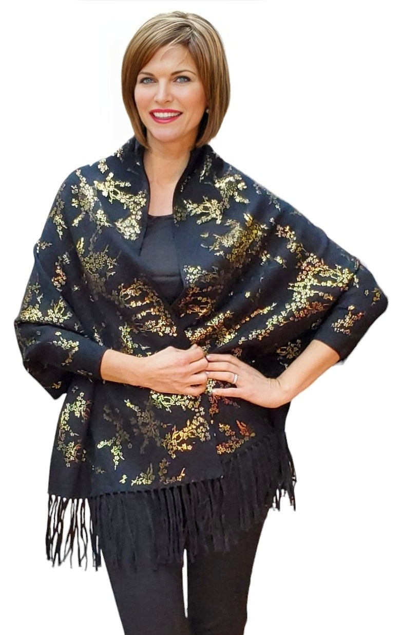 Shawl Style 2022-008 Black Gold