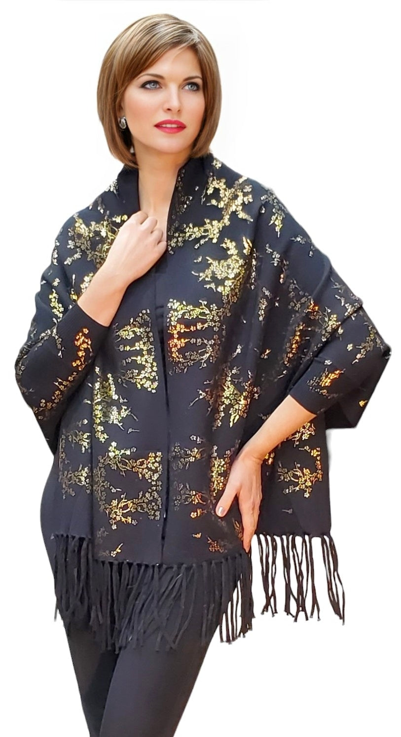 Shawl Style 2022-008 Black Gold
