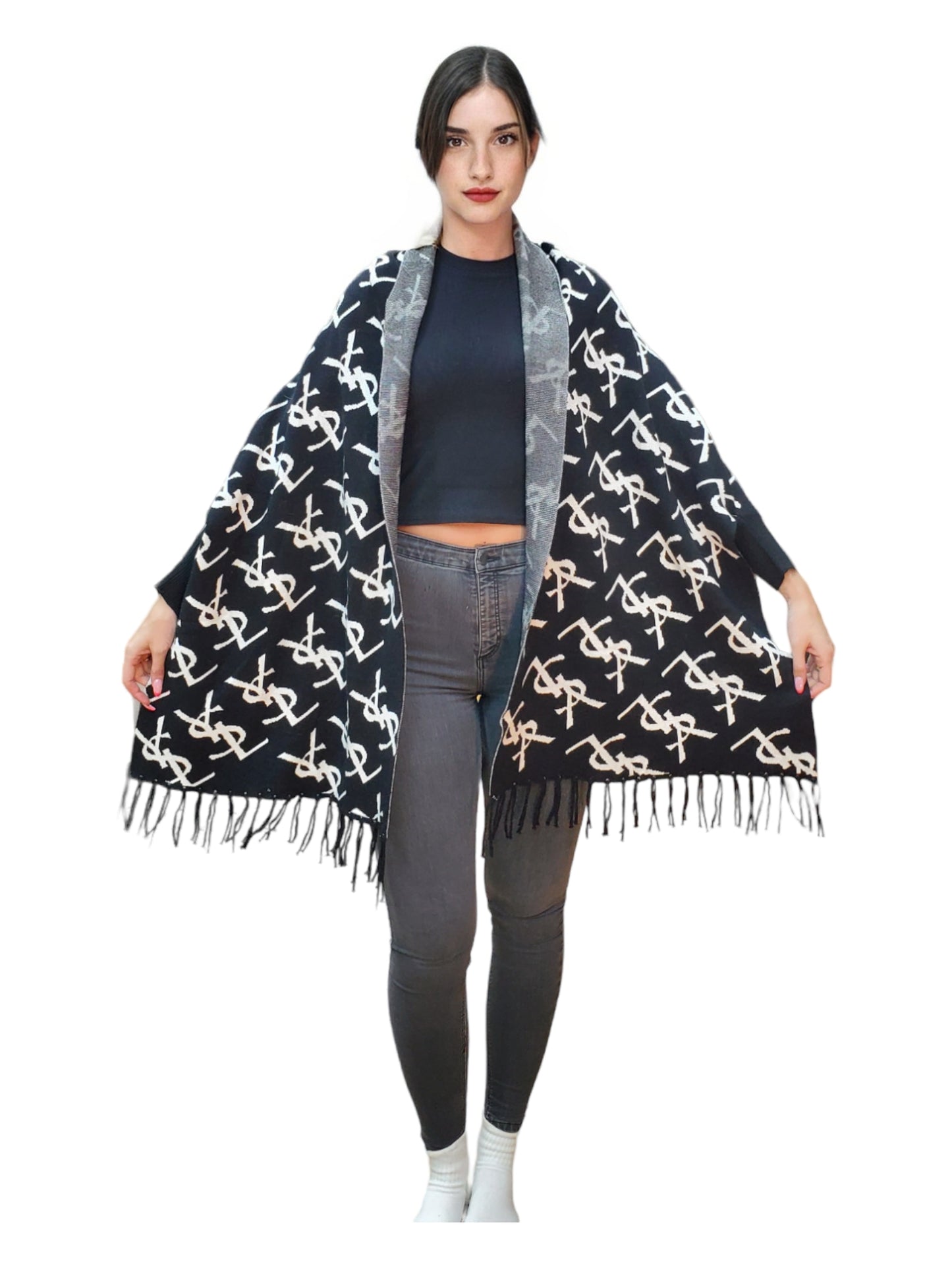 Shawl Style 2022-009 Black White