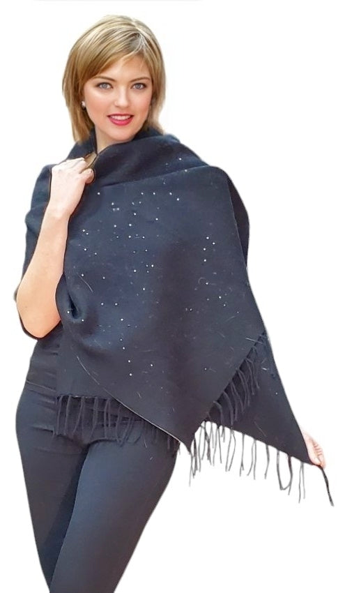 Shawl Style 2023-003NS Black Camel