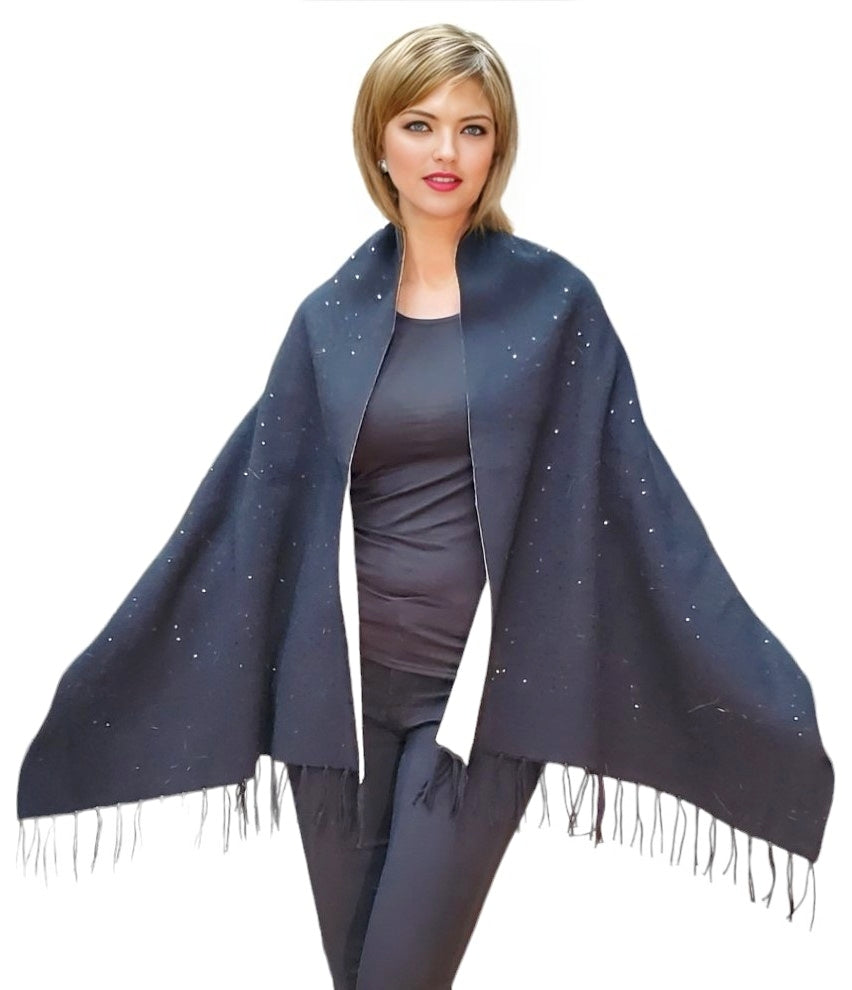 Shawl Style 2023-003NS Black Camel