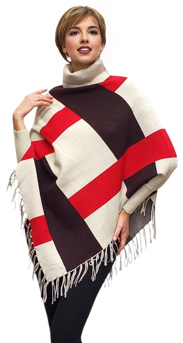 Poncho Style 2024-006 Rose Red