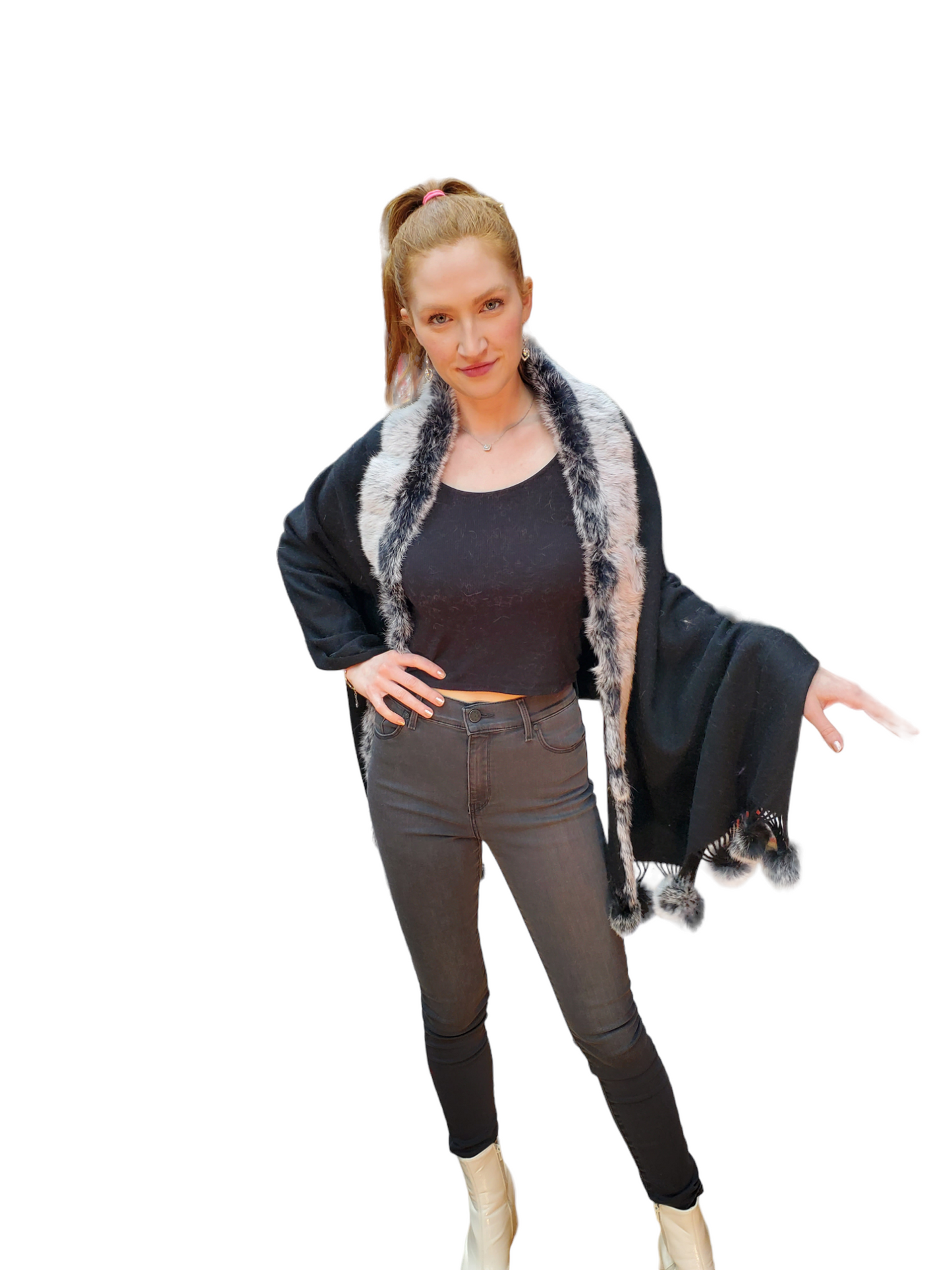 Shawl Style 4021 Black Chinchilla