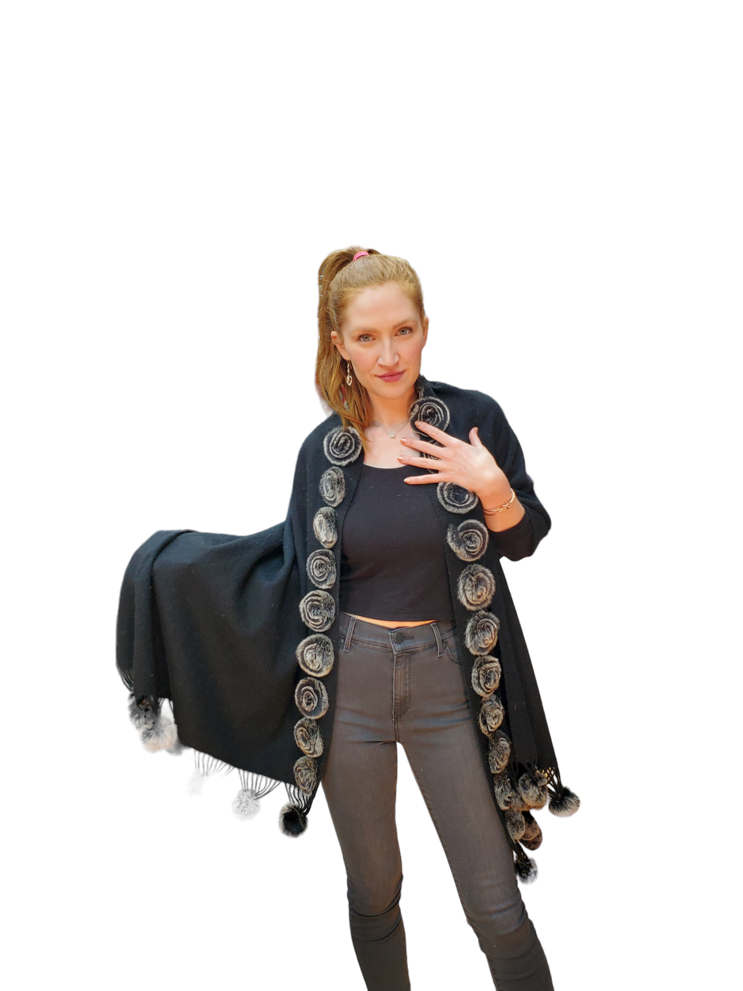 Shawl Style 4031 Black Chinchilla
