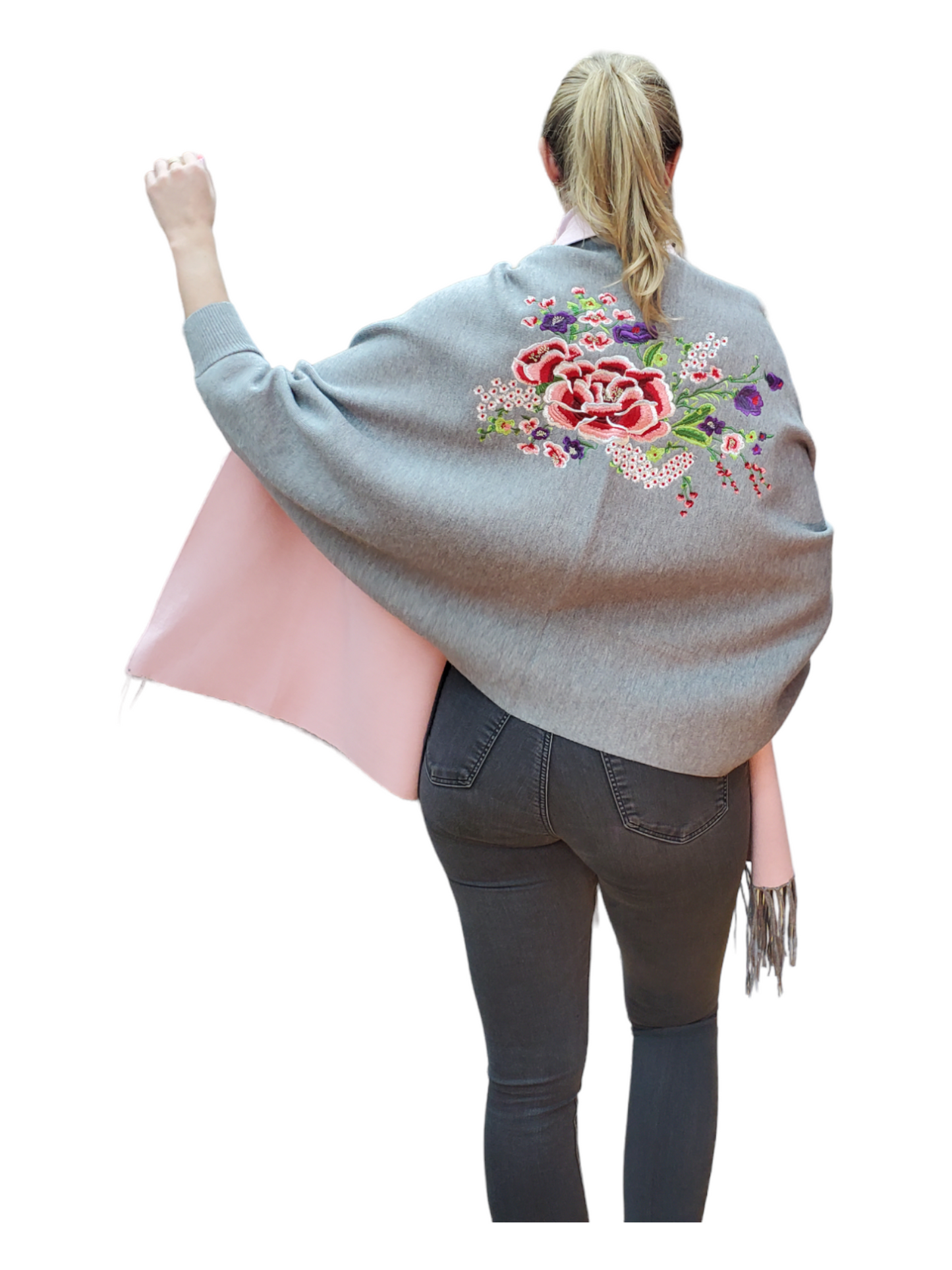 Shawl Style 803 Gray Pink