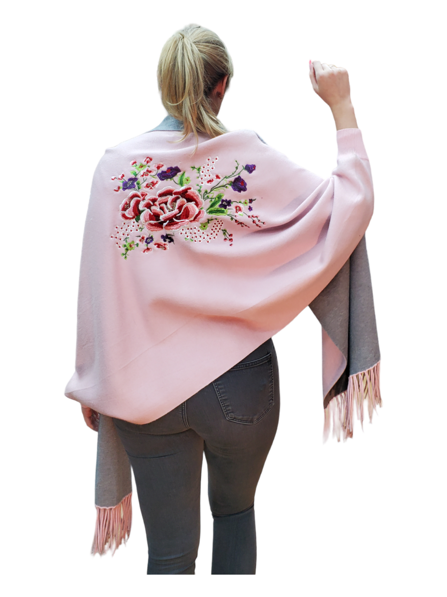 Shawl Style 803 Pink Gray