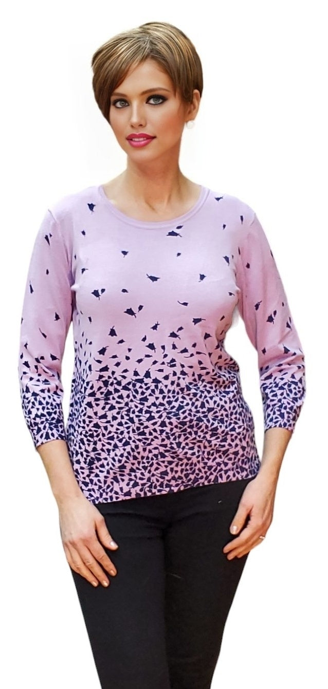 Sweater Style 9006144 Lilac Print