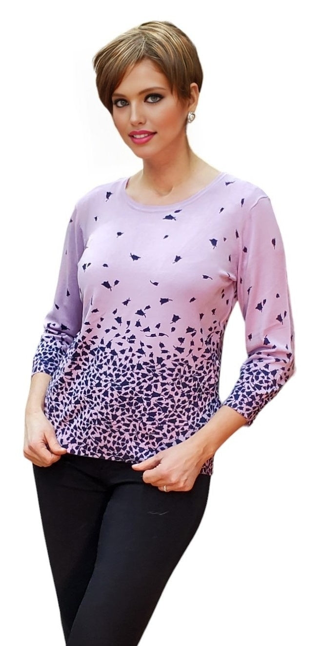 Sweater Style 9006144 Lilac Print