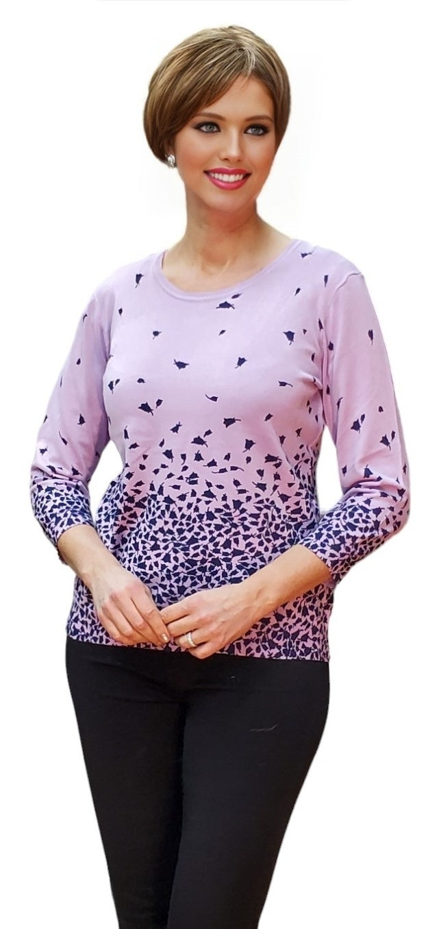Sweater Style 9006144 Lilac Print