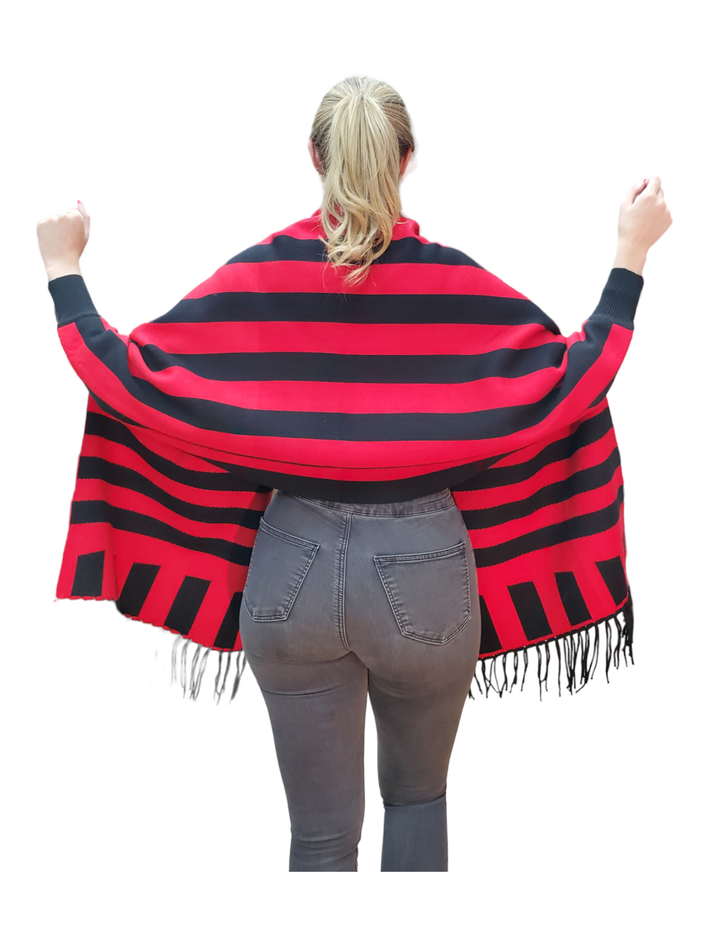 Shawl Style B102 Black Red