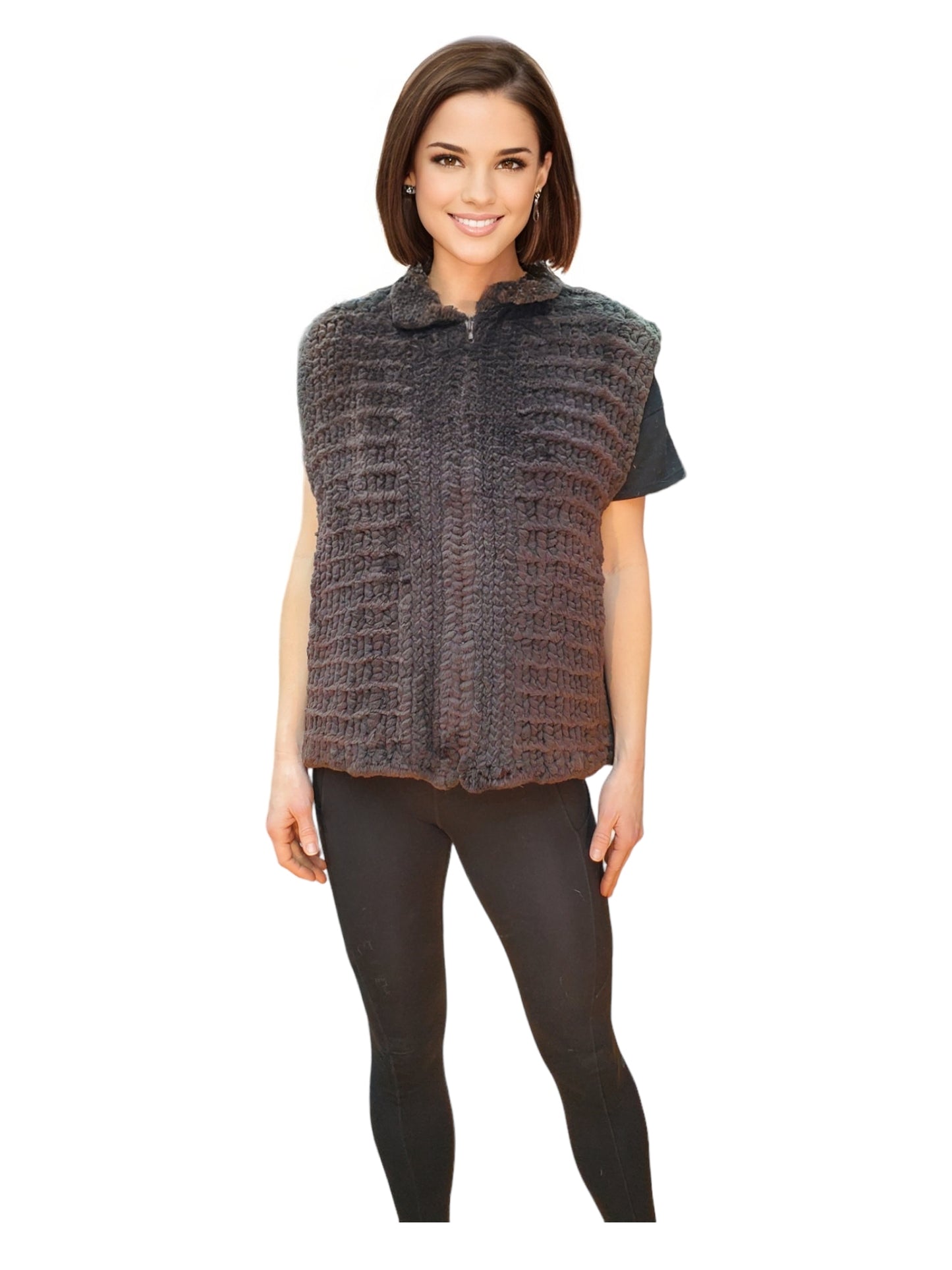 Vest Style Beaver Vest Brown