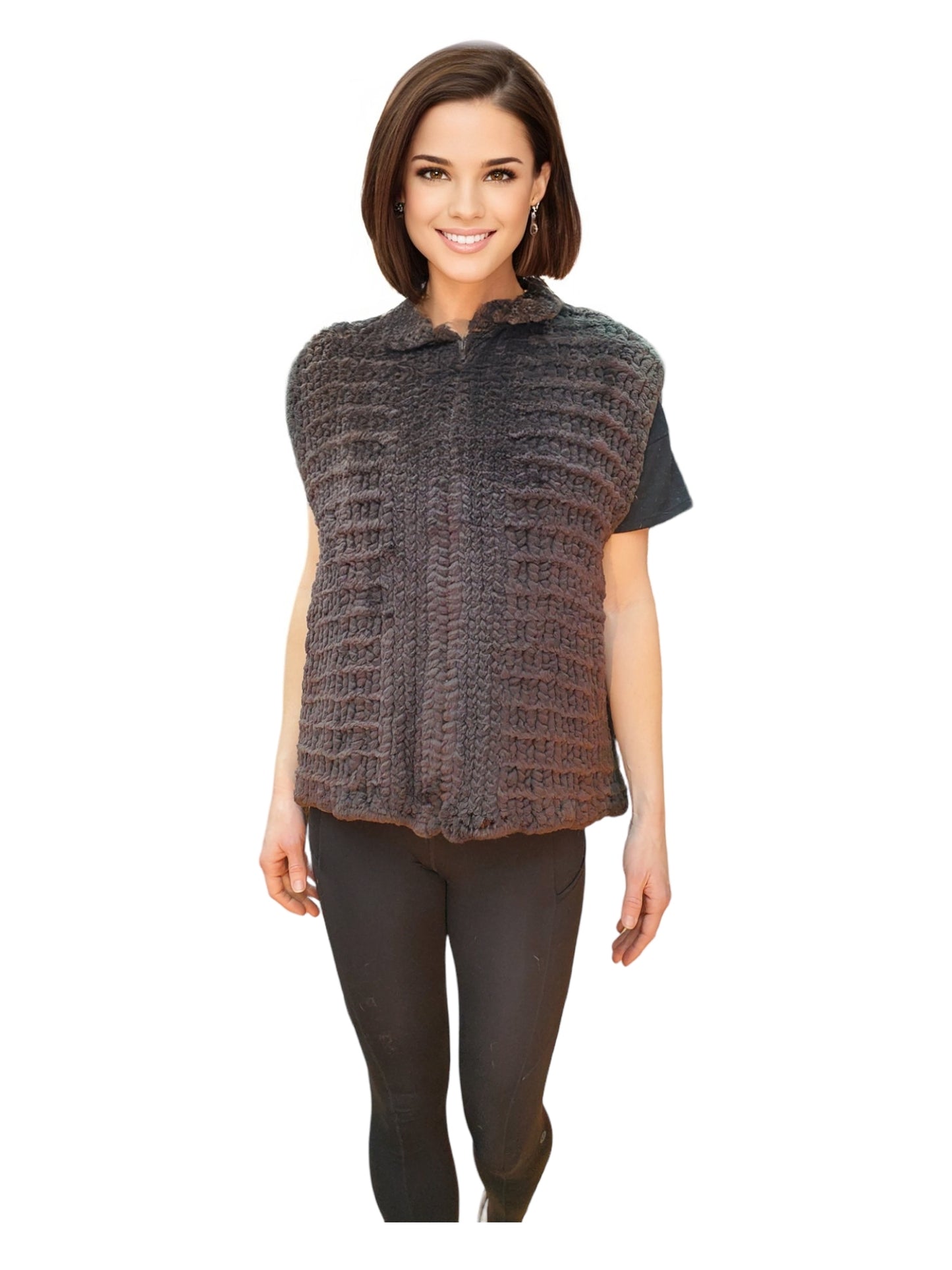 Vest Style Beaver Vest Brown