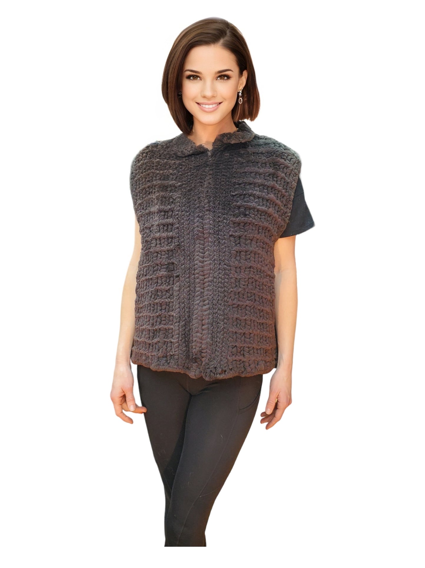 Vest Style Beaver Vest Brown