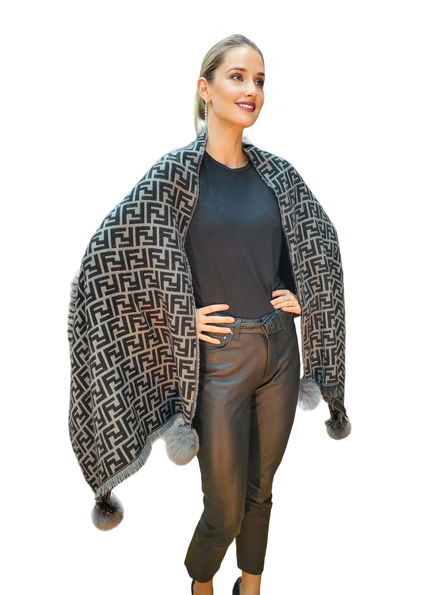 Shawl Style CL2021005 Black Gray