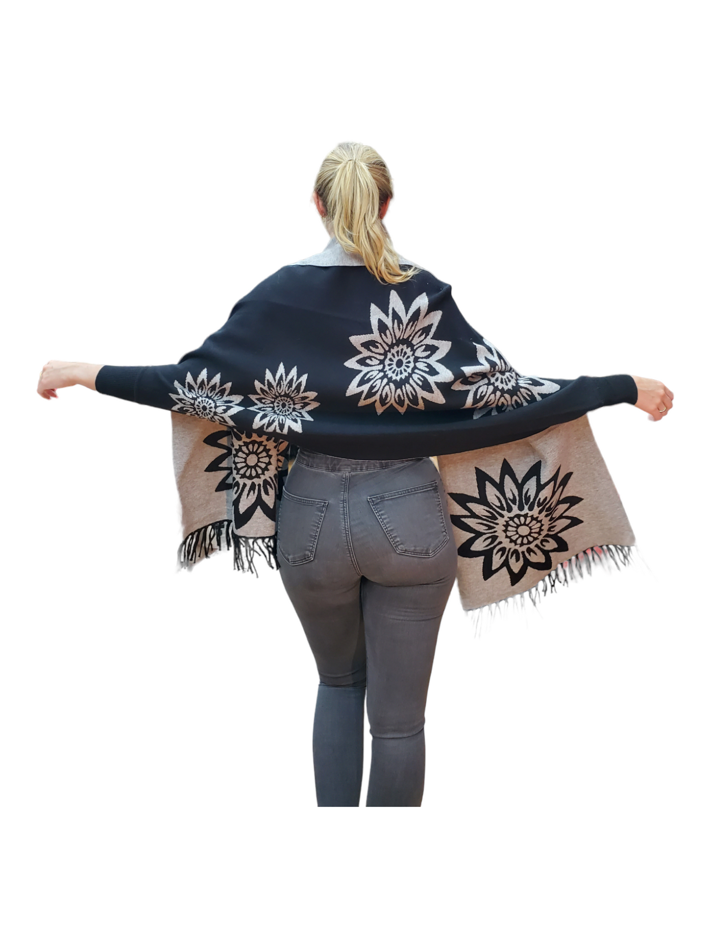 Shawl Style CL2021019 Black Gray