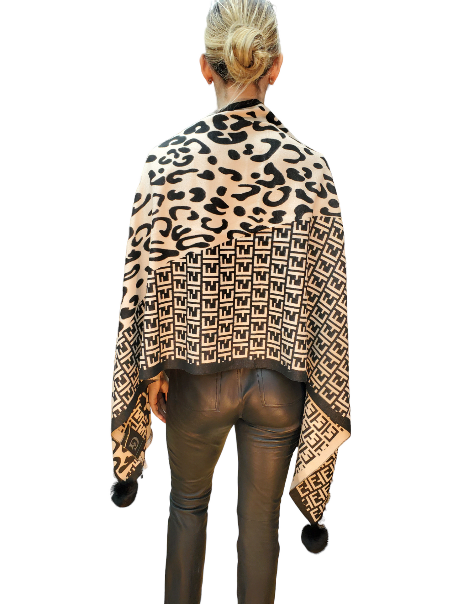 Shawl Style CL2021059 Black Beige