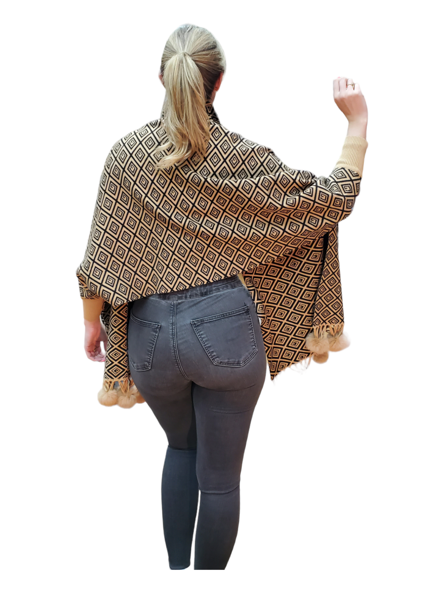 Shawl Style CL2021092 Black Camel