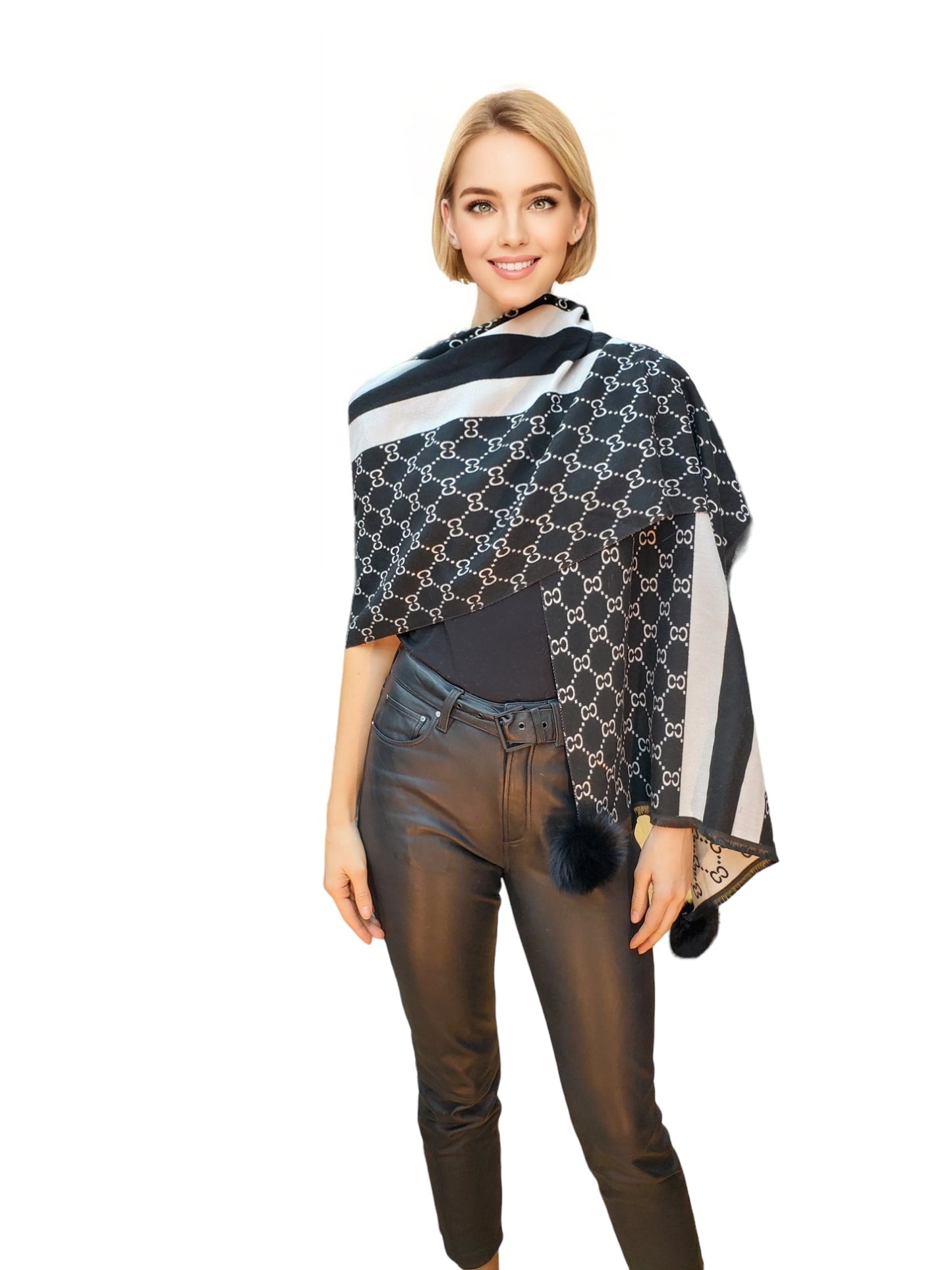 Shawl Style CL2021100 Black Gray