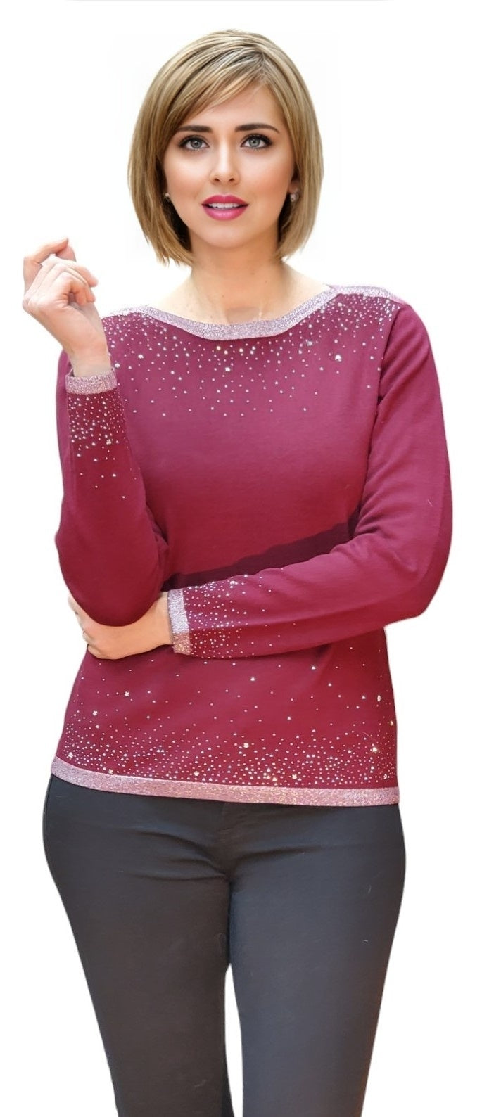 Sweater Style JL946 Wine