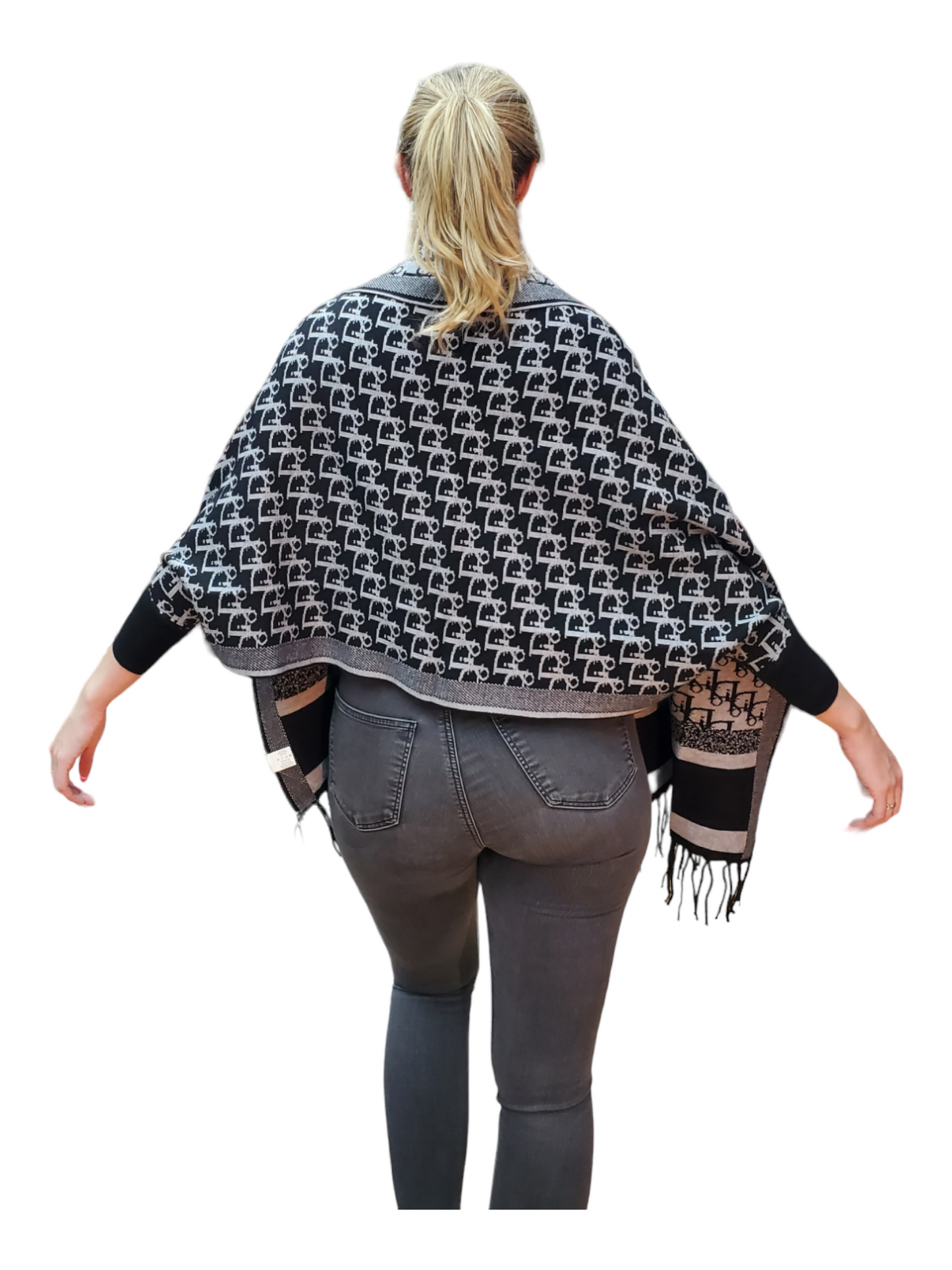 Shawl Style PJ-012 Black Gray