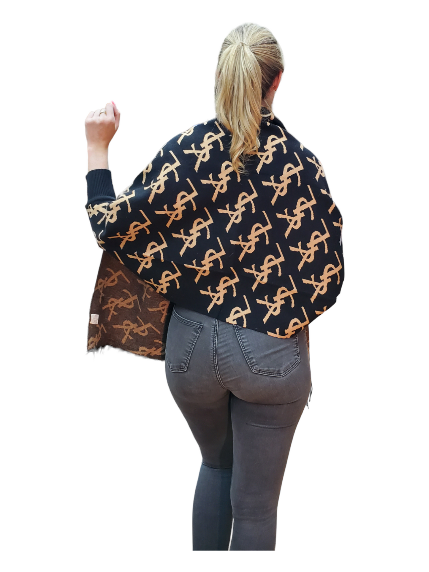 Shawl Style PJ-015 Black Camel