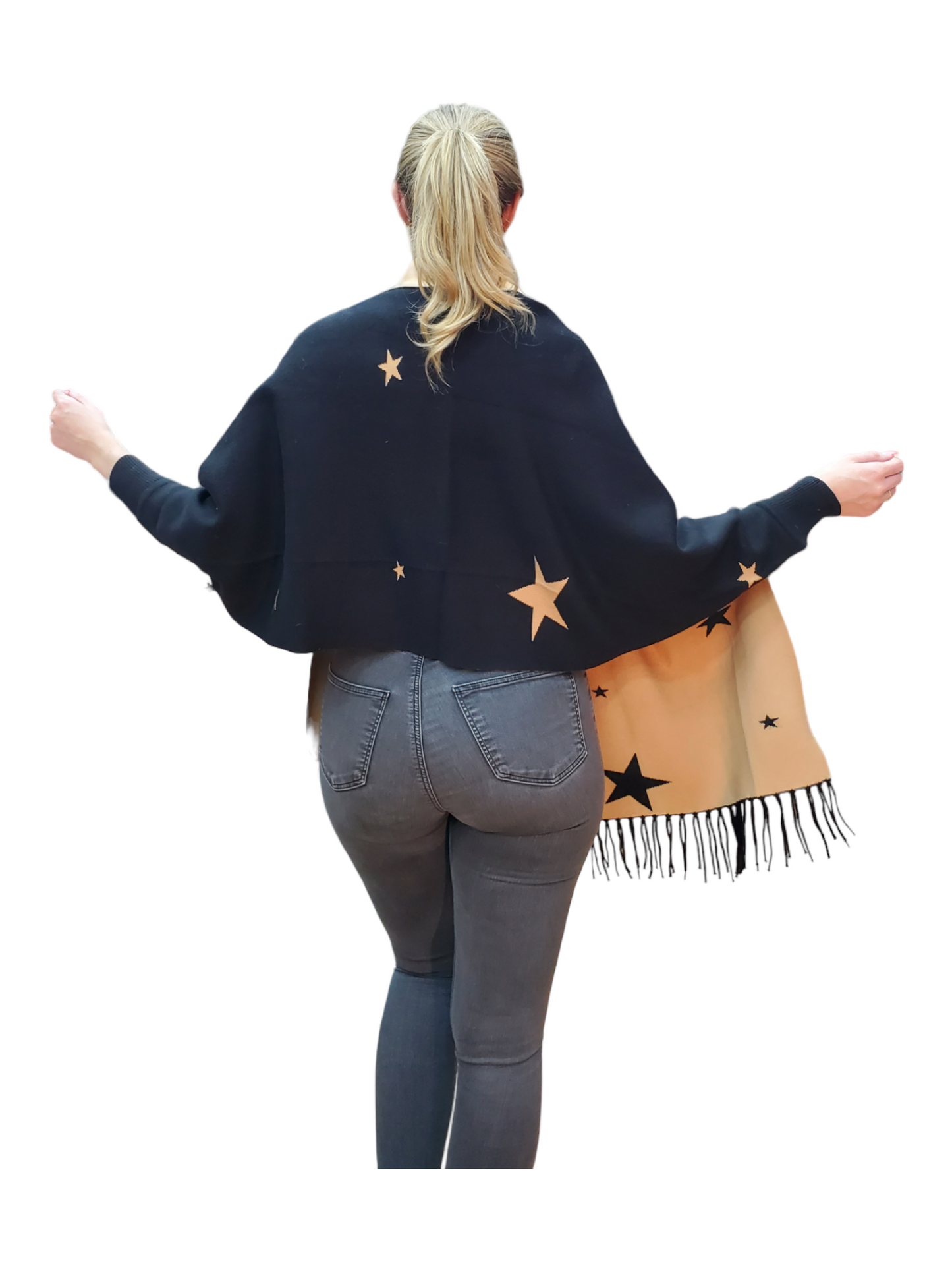 Shawl Style PJ-018 Black Camel