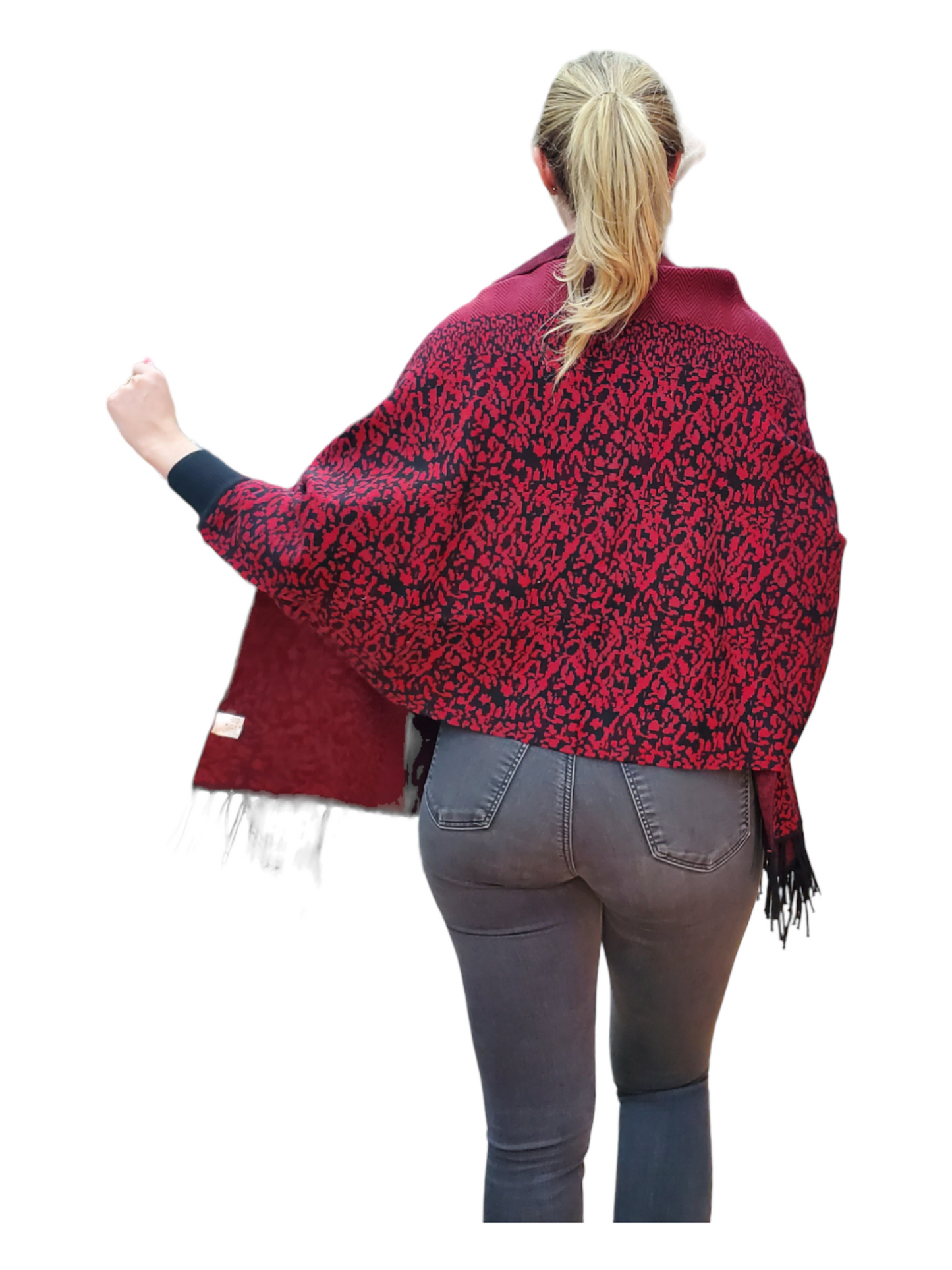 Shawl Style PJ-028 Black Red