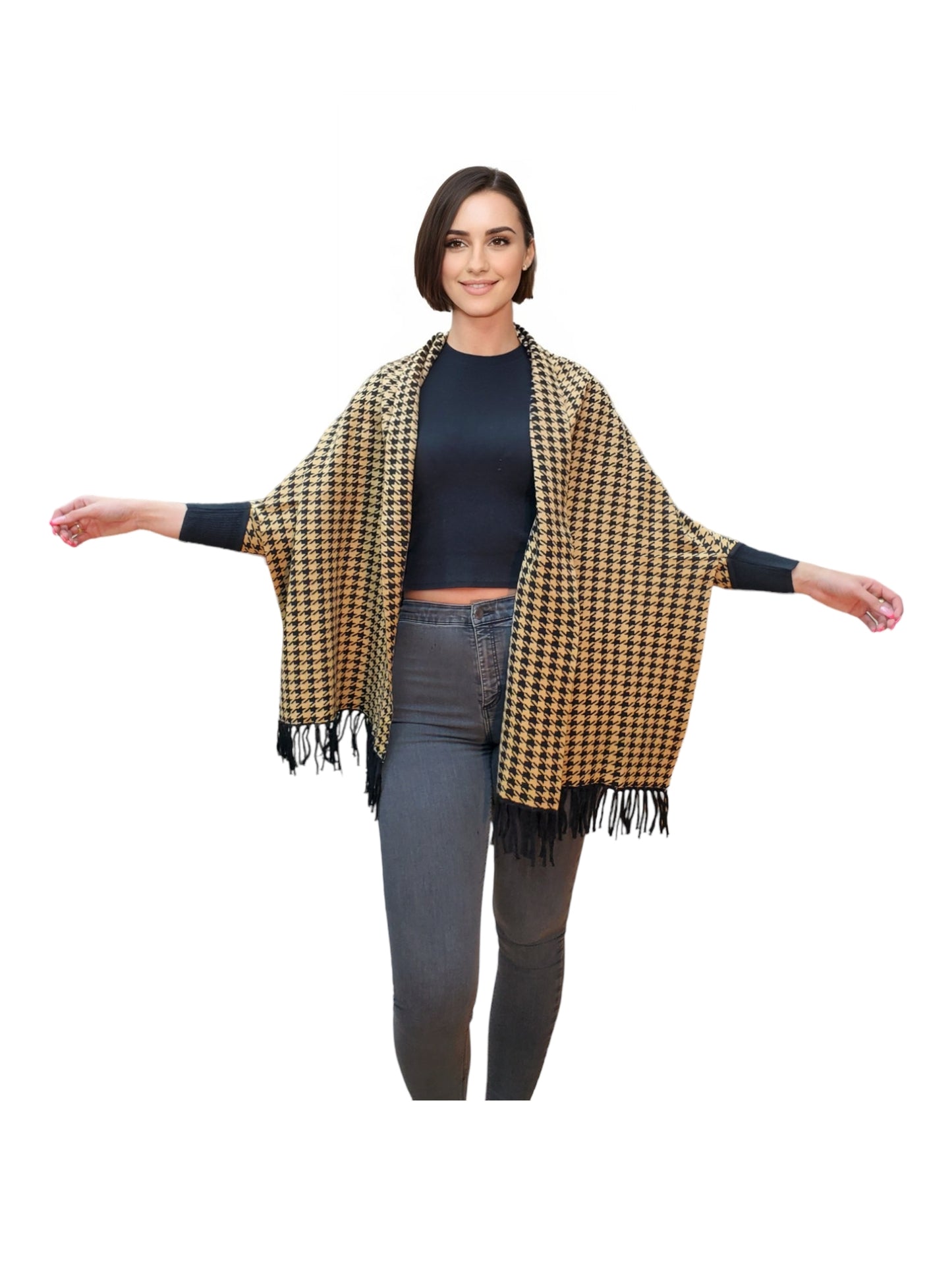 Shawl Style PJ-029 Black Camel