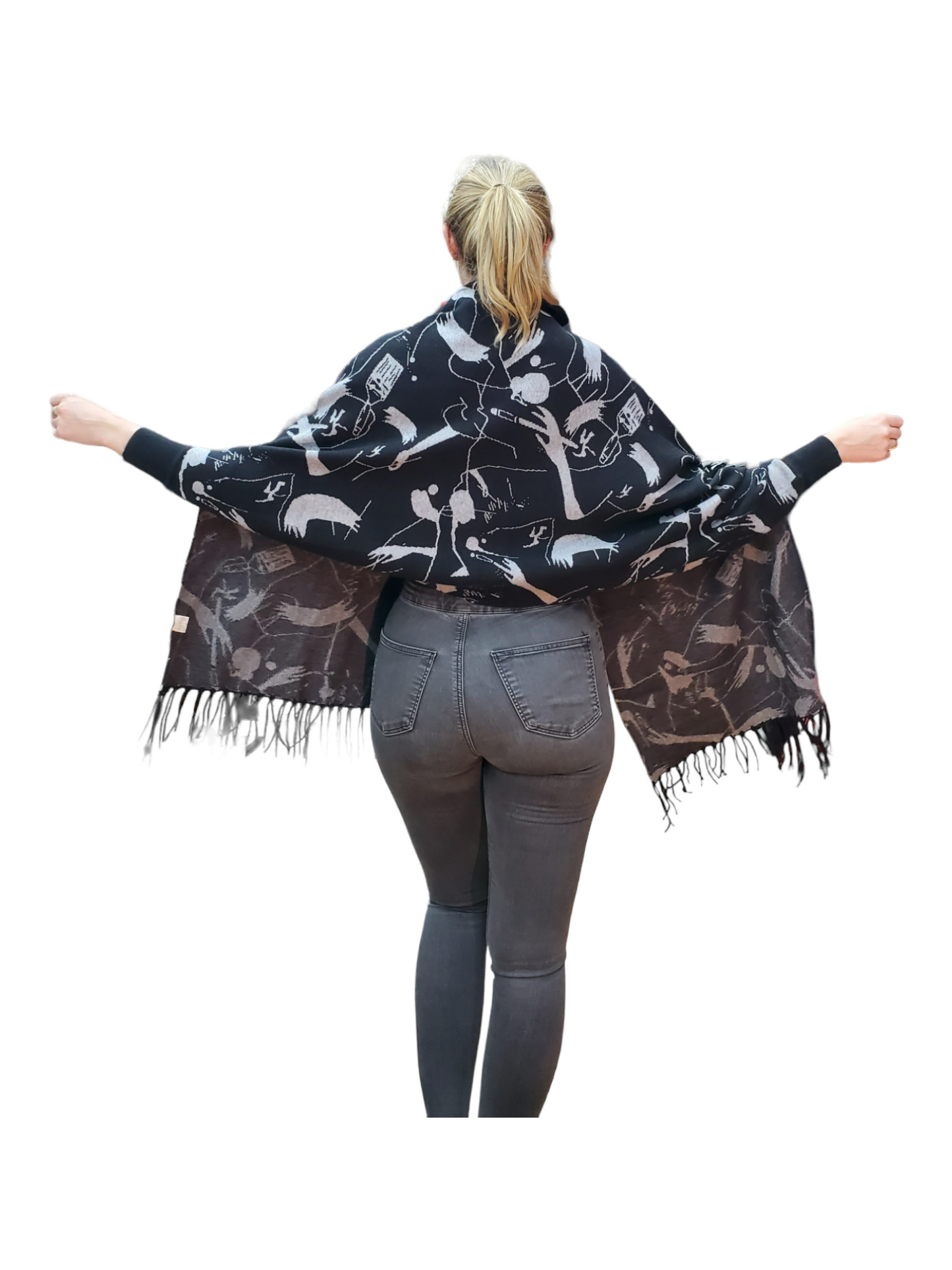 Shawl Style PJ-032 Black Gray