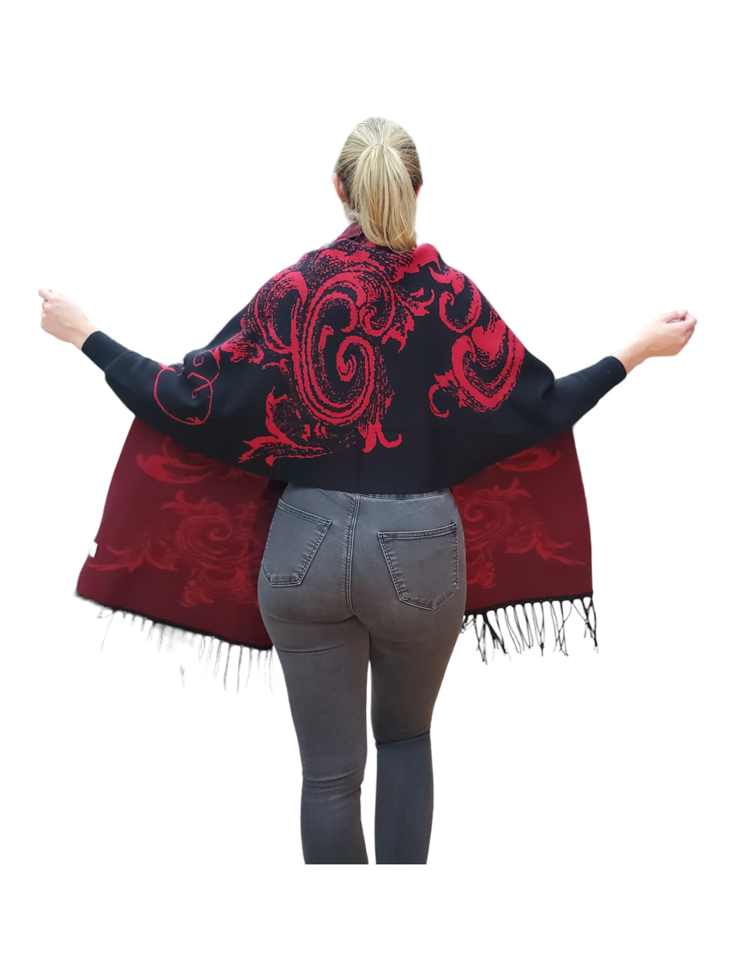Shawl Style PJ-039 Black Red