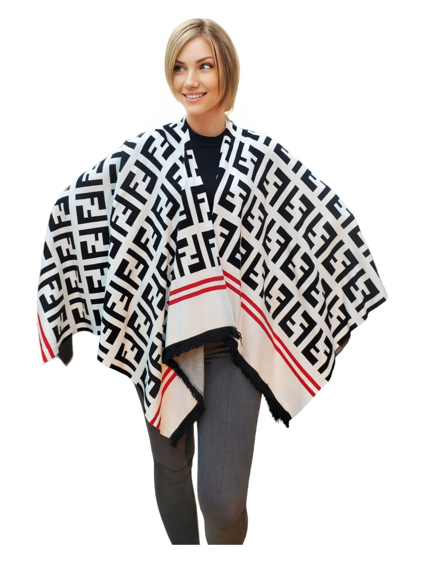 Shawl Style PJ-040 Black White