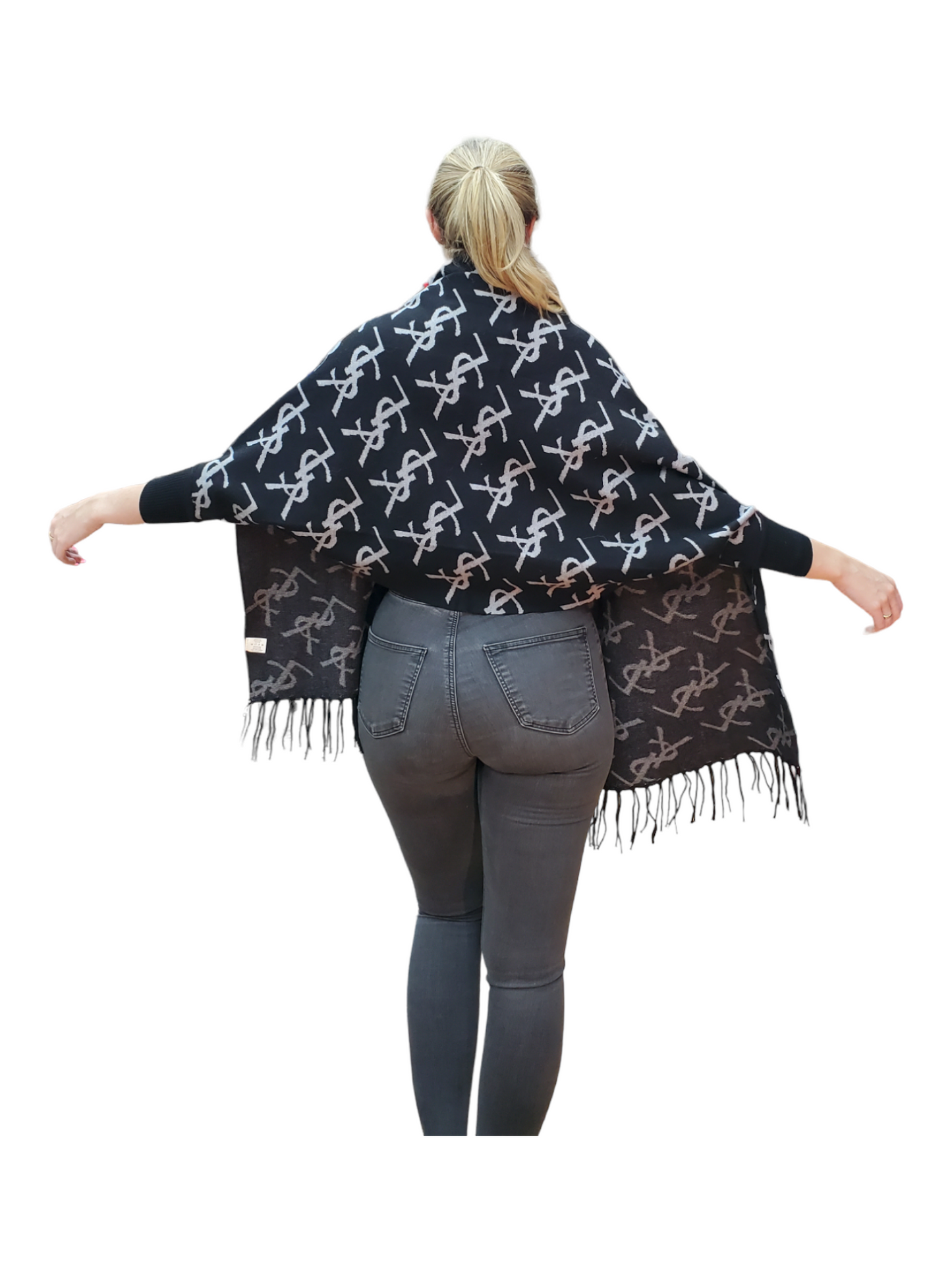 Shawl Style PJ-015 Black Gray