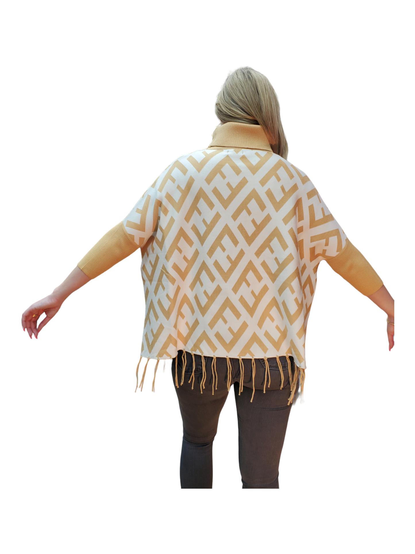 Sweater Style SW509 Tan White