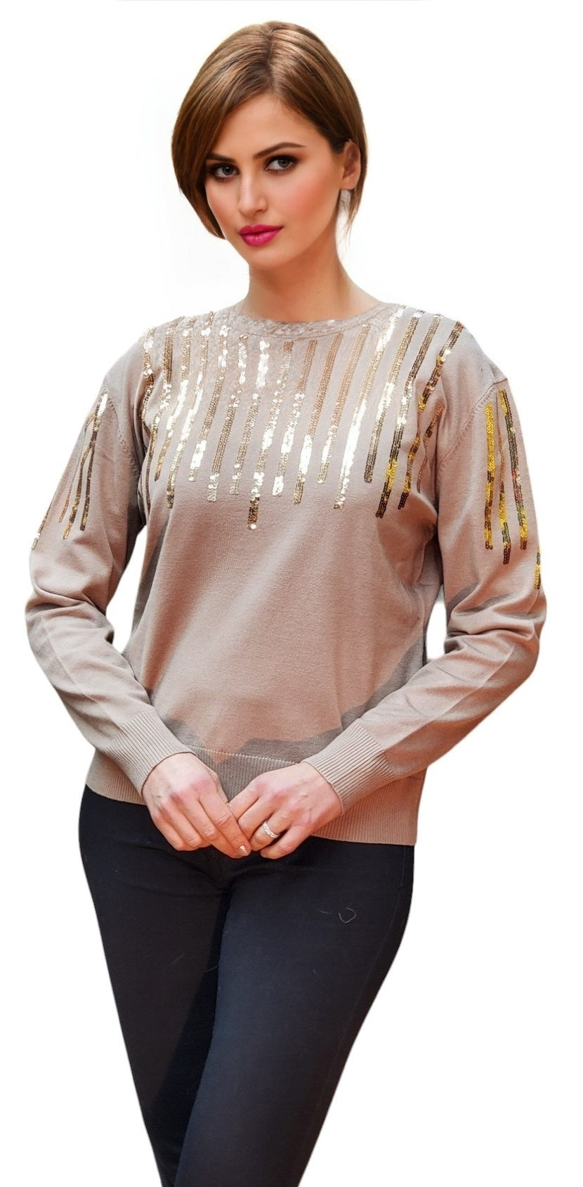 Sweater Style SWR706 Taupe