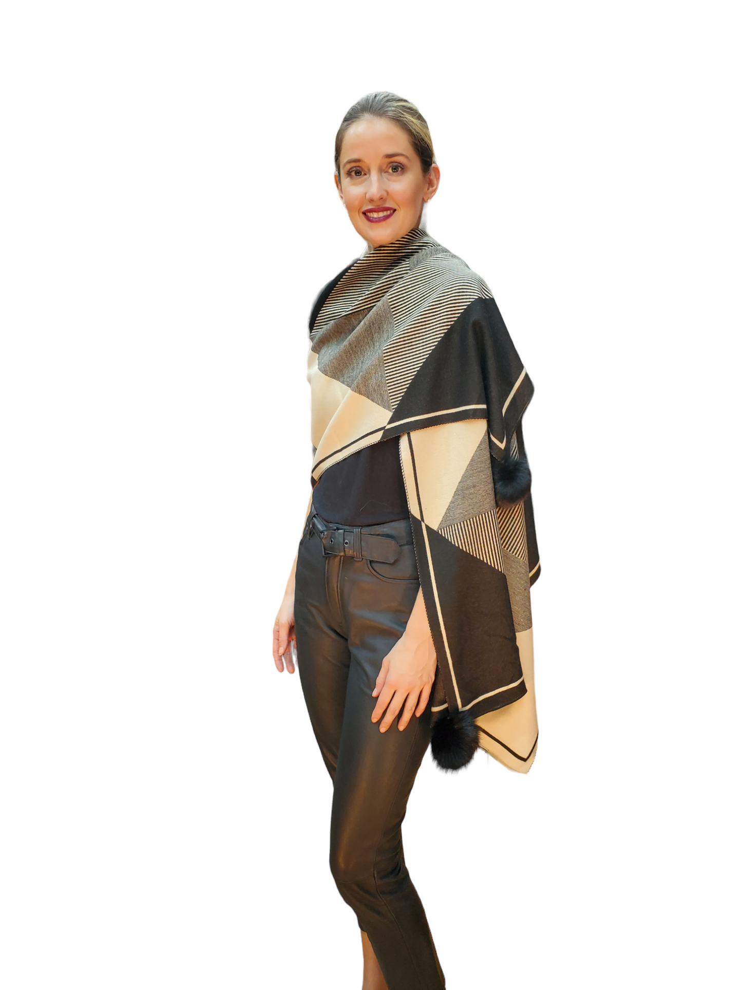 Shawl Style YX-8 Black White