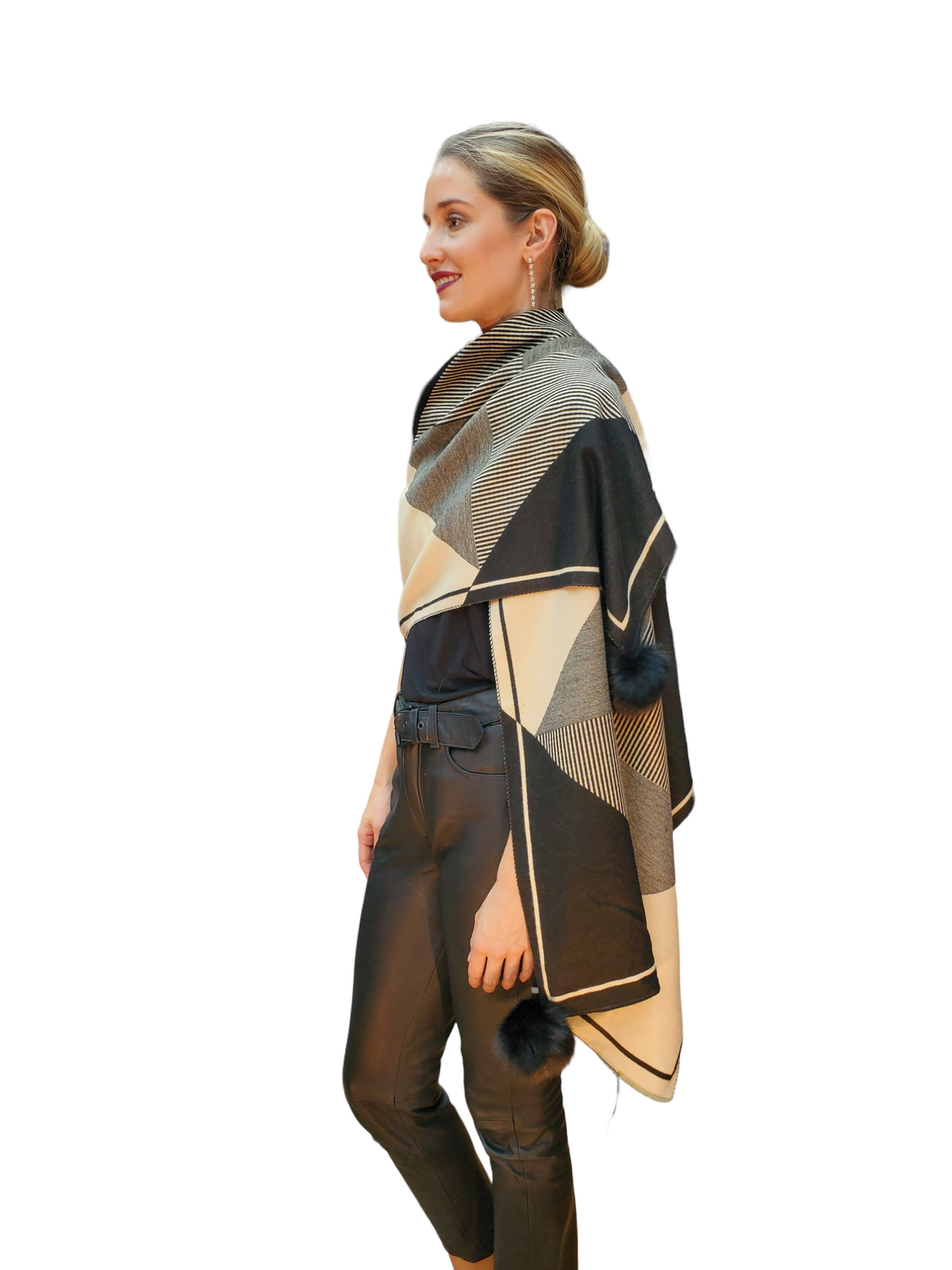 Shawl Style YX-8 Black White