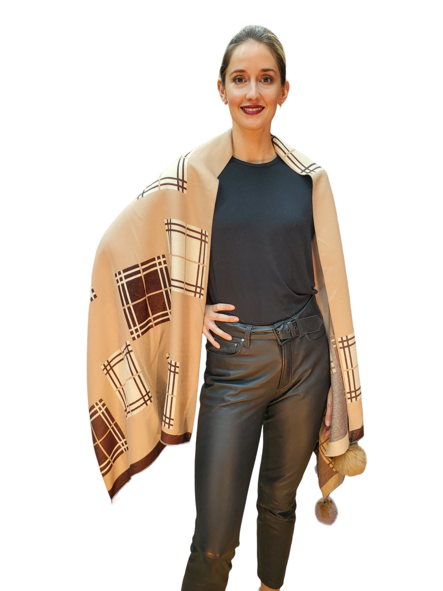 Shawl Style YX56-3 Tan Brown