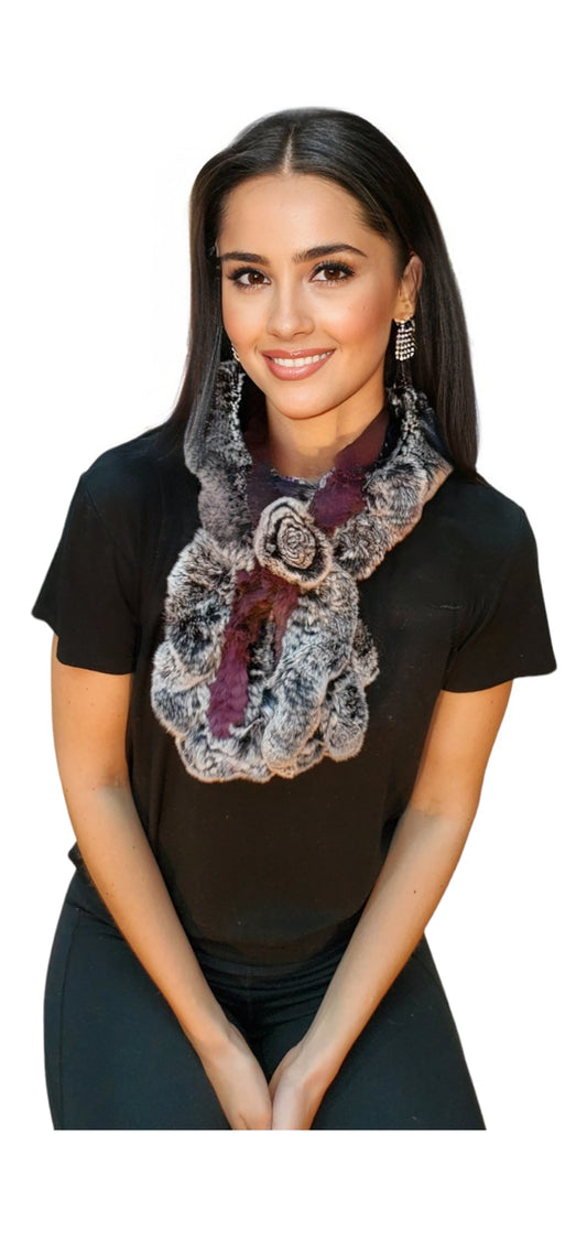Scarf Style 002R Purple Chinchilla
